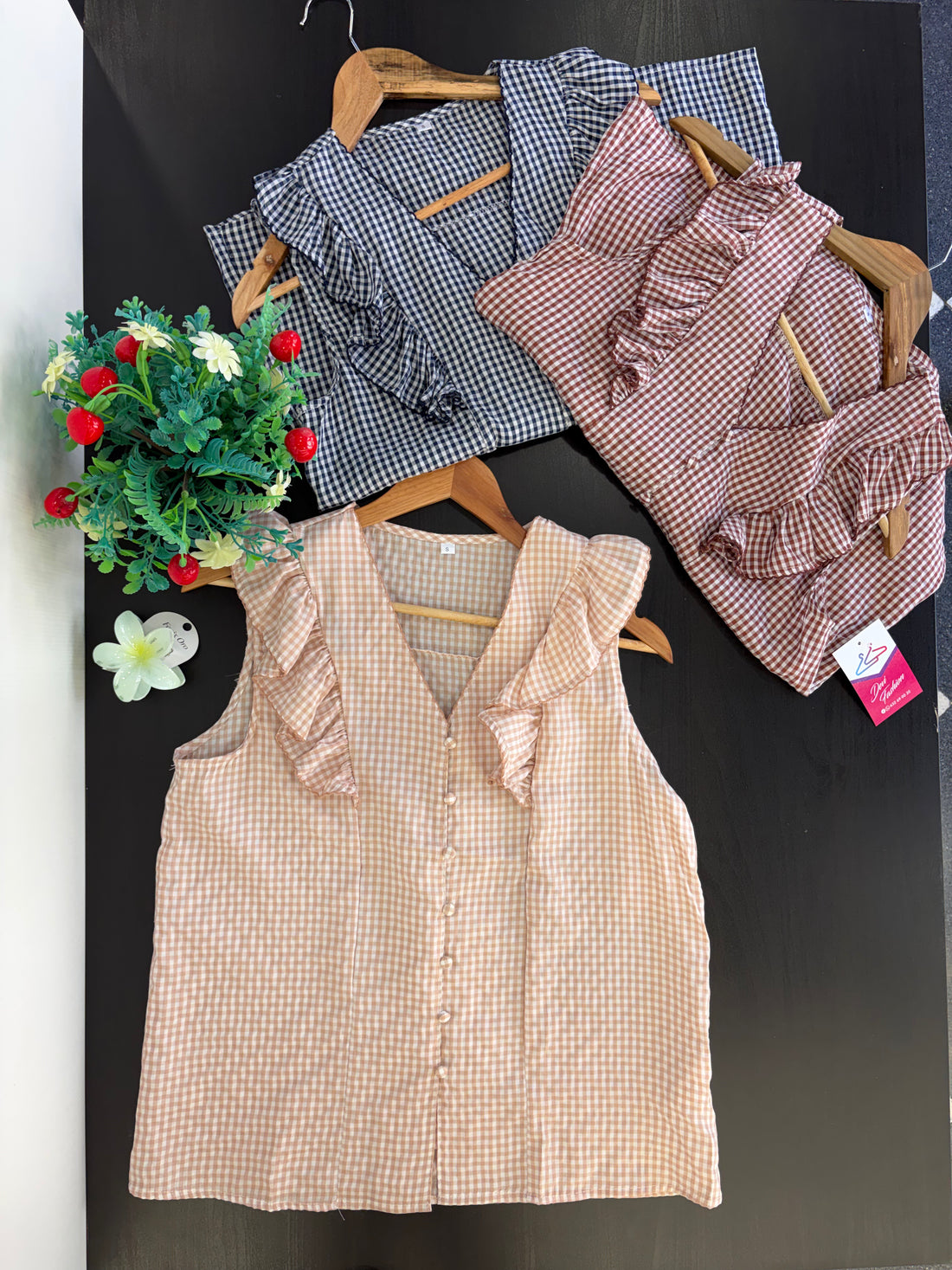 Camisa Vichy Provenza - Granate