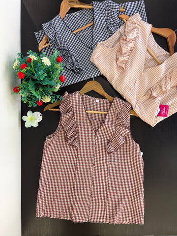 Camisa Vichy Provenza - Granate