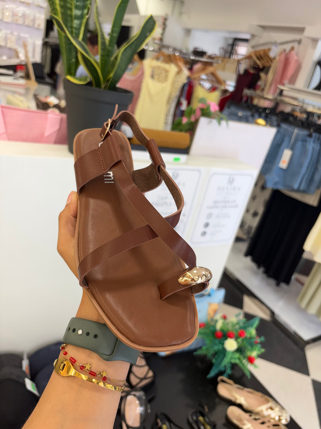 Sandalia Roma Camel Joya